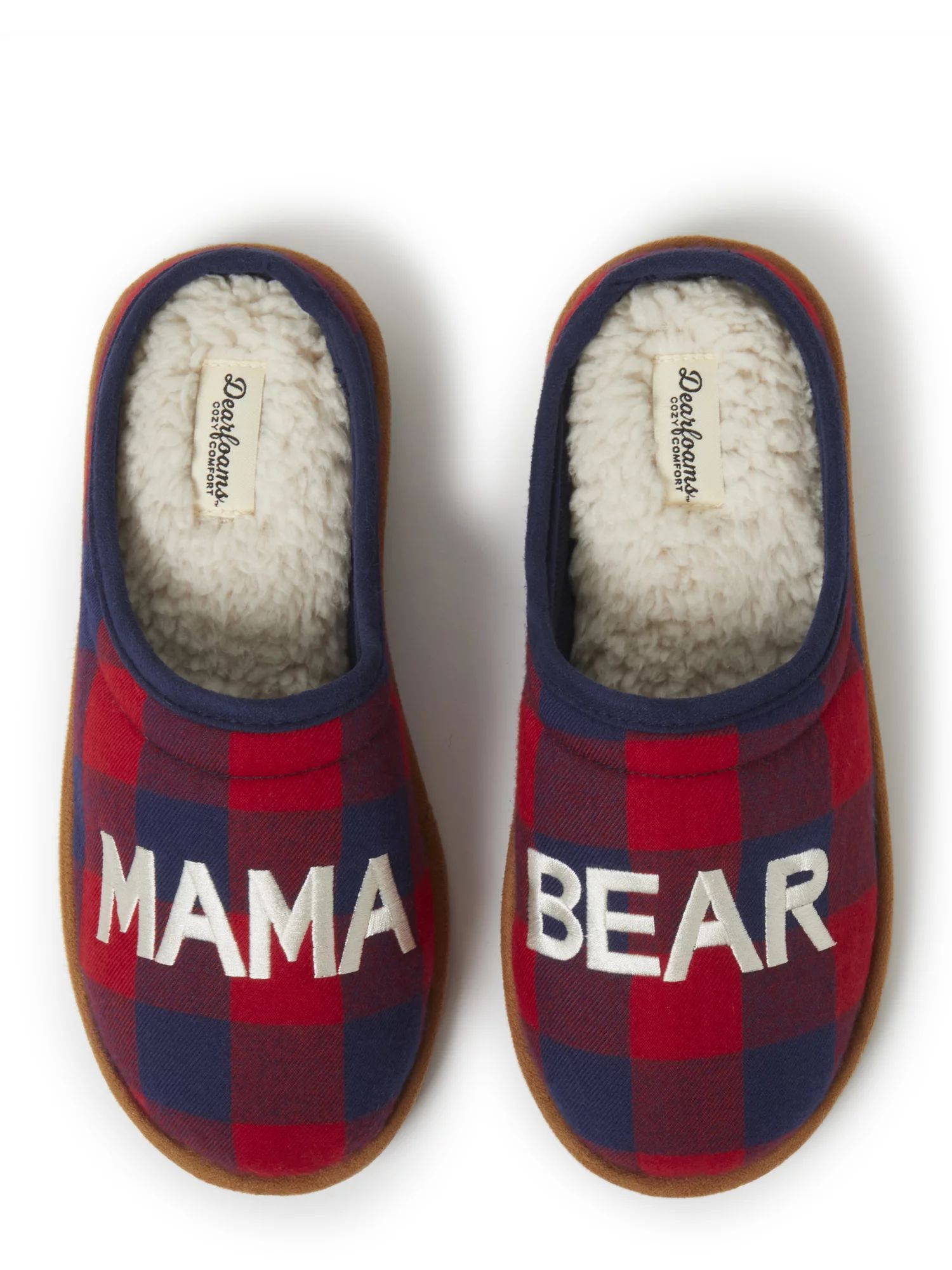 Dearfoams Women’s Mama Bear Plaid Clog Slippers - Walmart.com | Walmart (US)