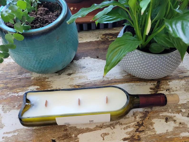 Cut Wine Bottle Candles - Etsy | Etsy (US)