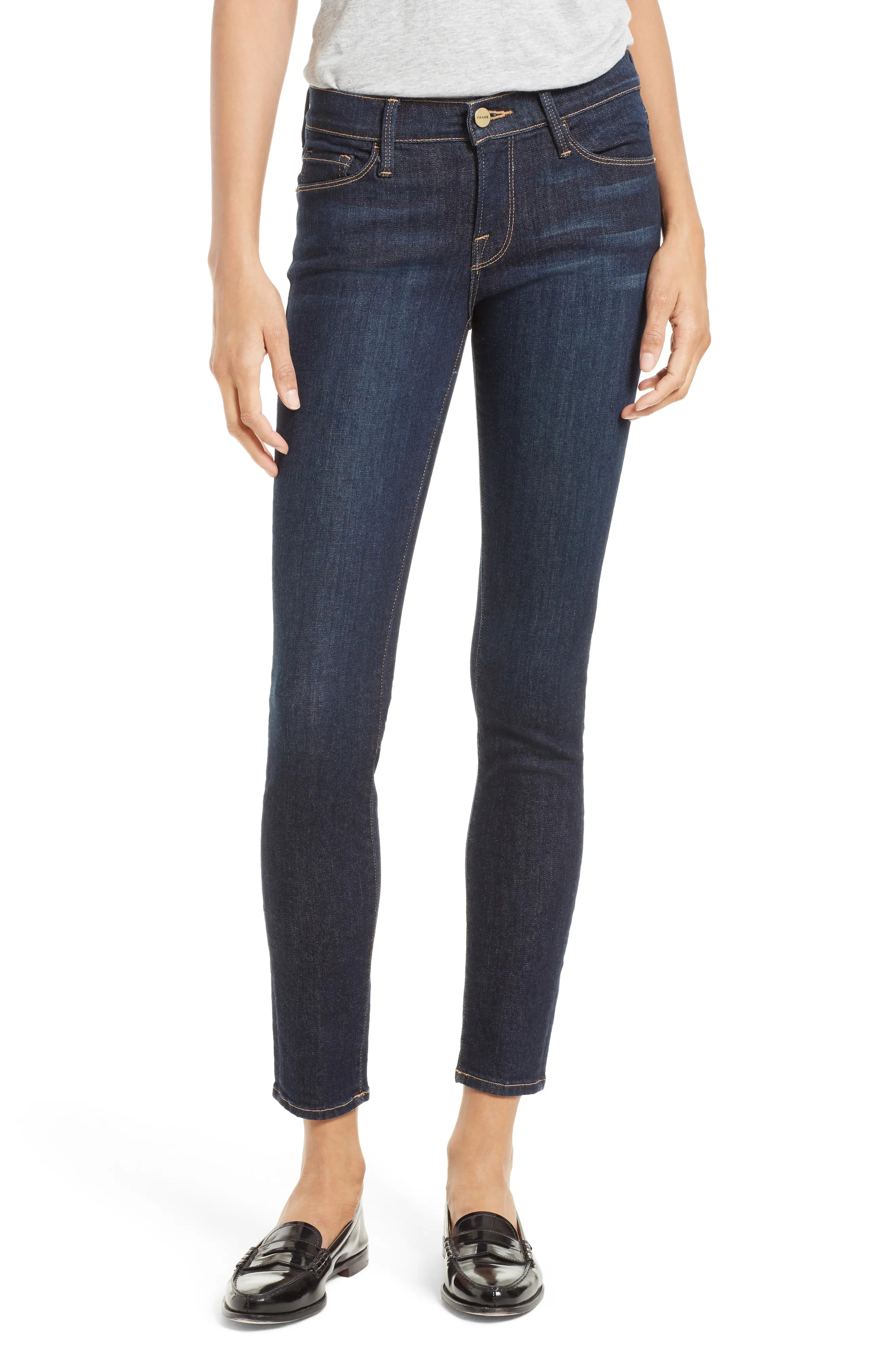 Women's Frame Le Skinny De Jeanne Jeans, Size 23 - Blue | Nordstrom