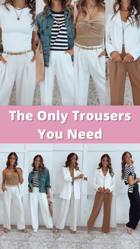 ✨I love that you can dress these trousers up or down. 

✨Sizing runs small so I suggest sizing up. I’m wearing a size 4 and I’m typically a 0-2. 

#trousers #trouserpants #stylingideas #springoutfits #summeroutfits

#LTKsalealert #LTKfindsunder50 #LTKfindsunder100