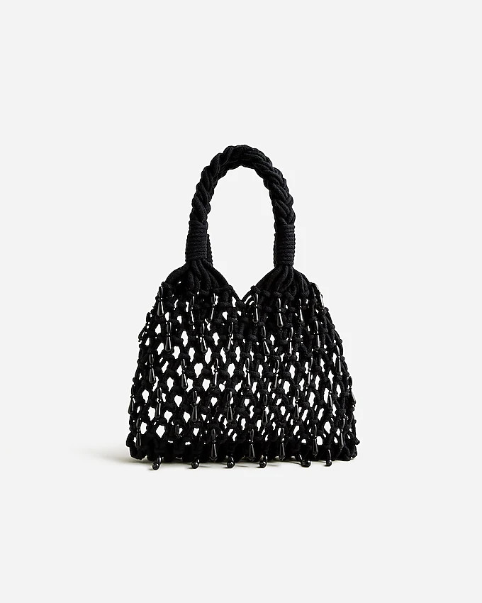 Small Cadiz hand-knotted rope tote with beads | J. Crew US