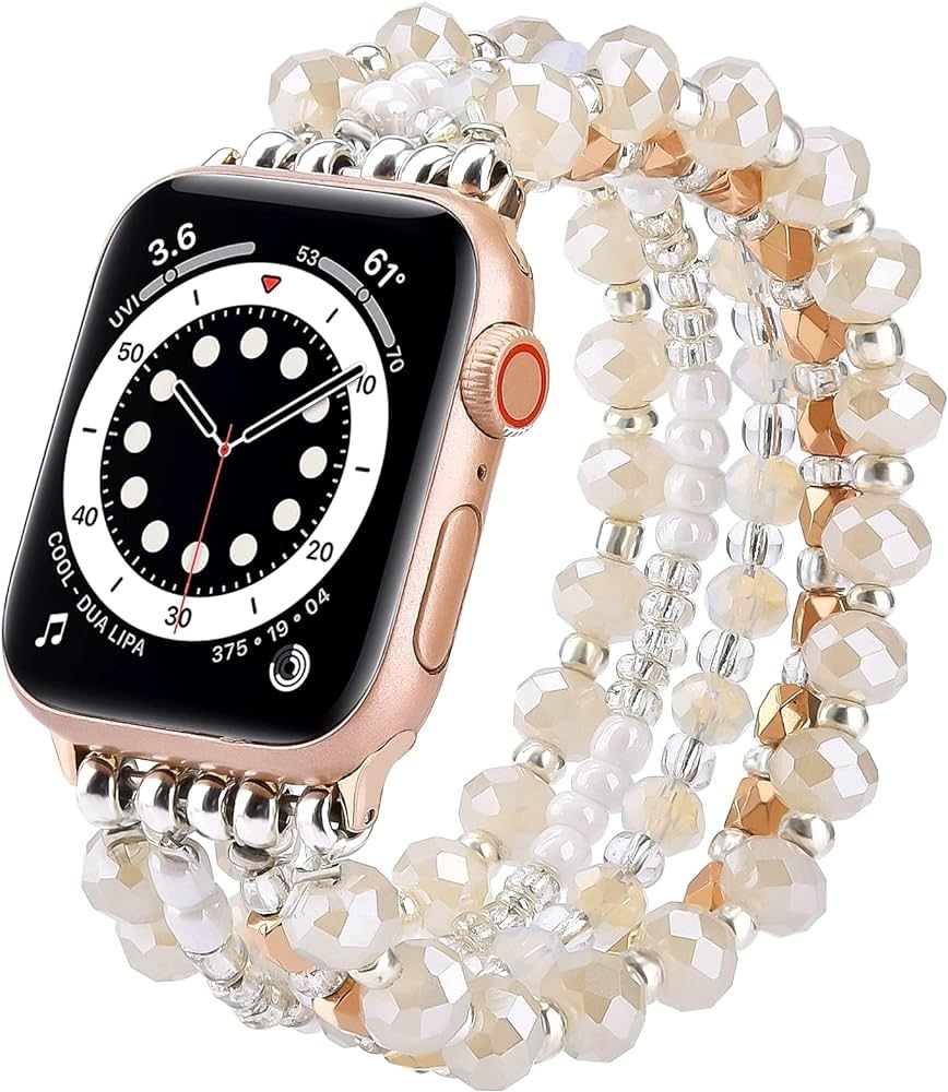 VISOOM Beaded Bracelet Compatible for Apple Watch Band 40mm/38mm/41mm Series 8 7 SE Series 6/5/4 ... | Amazon (US)