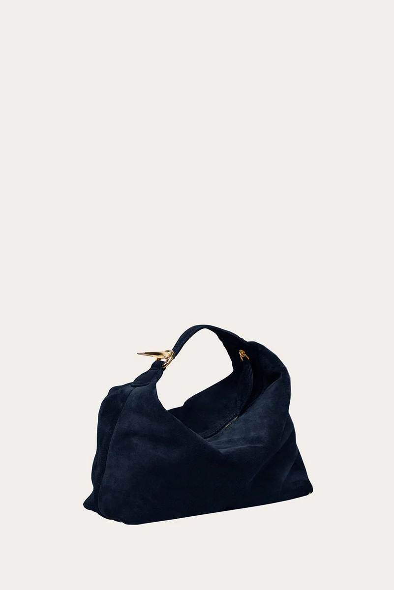 Pillow Pouch Suede Navy | LITTLE LIFFNER
