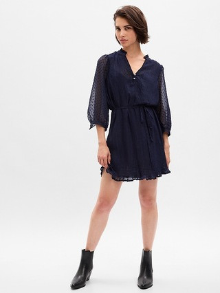 Swiss Dot Pleated Mini Dress | Gap (US)