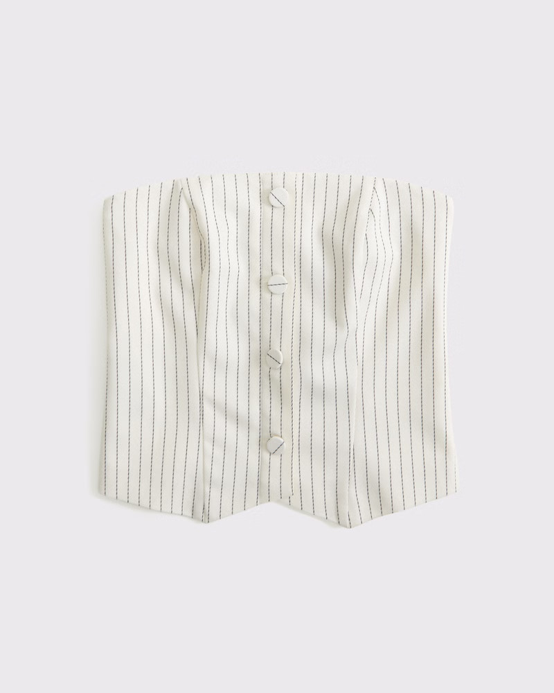 Strapless Cropped Tailored Vest | Abercrombie & Fitch (US)