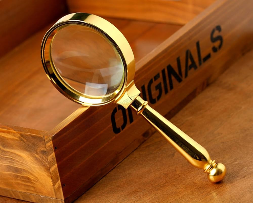 10X Handheld Magnifier with Metal Handle Golden,80mm Reading Magnifying Glass for Map,Newspaper,D... | Amazon (US)