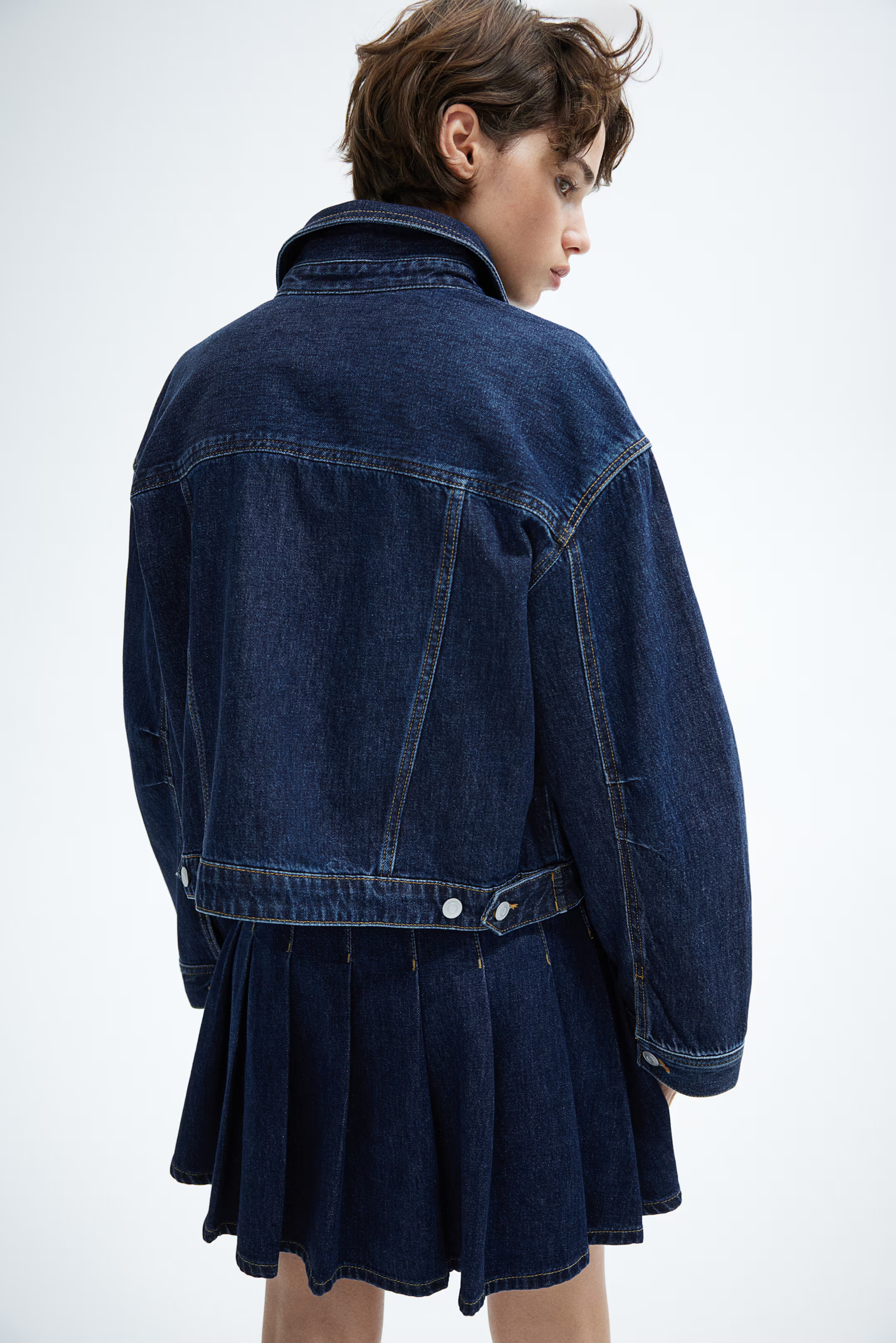 Denim shirt - Dark denim blue - Ladies | H&M GB | H&M (UK, MY, IN, SG, PH, TW, HK)