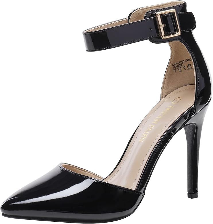 DREAM PAIRS Oppointed-Ankle Women's Pointed Toe Ankle Strap D'Orsay High Heel Stiletto Pumps Shoe... | Amazon (US)