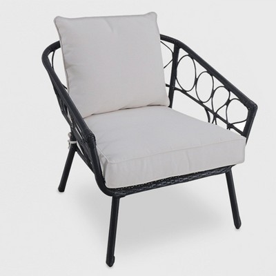 Britanna Wicker Patio Stack Chair Black - Opalhouse™ | Target