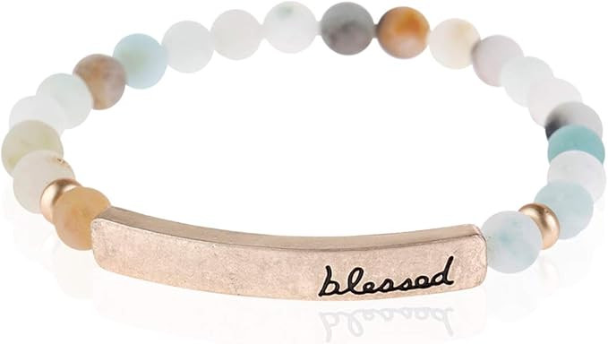 Inspirational Message Prayer Beaded Bracelet - Christian Bible Cuff Blessed, Faith, Love, Hope Na... | Amazon (US)