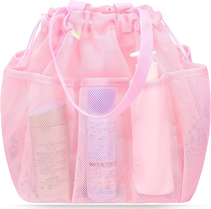 Mesh Shower Caddy Portable with Drawstring, Dorm Room Essentials for College Students Girls, Larg... | Amazon (US)