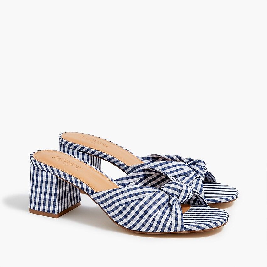 Printed block knot-heel sandalsItem BG070 
 
 
 
 
 There are no reviews for this product.Be the ... | J.Crew Factory
