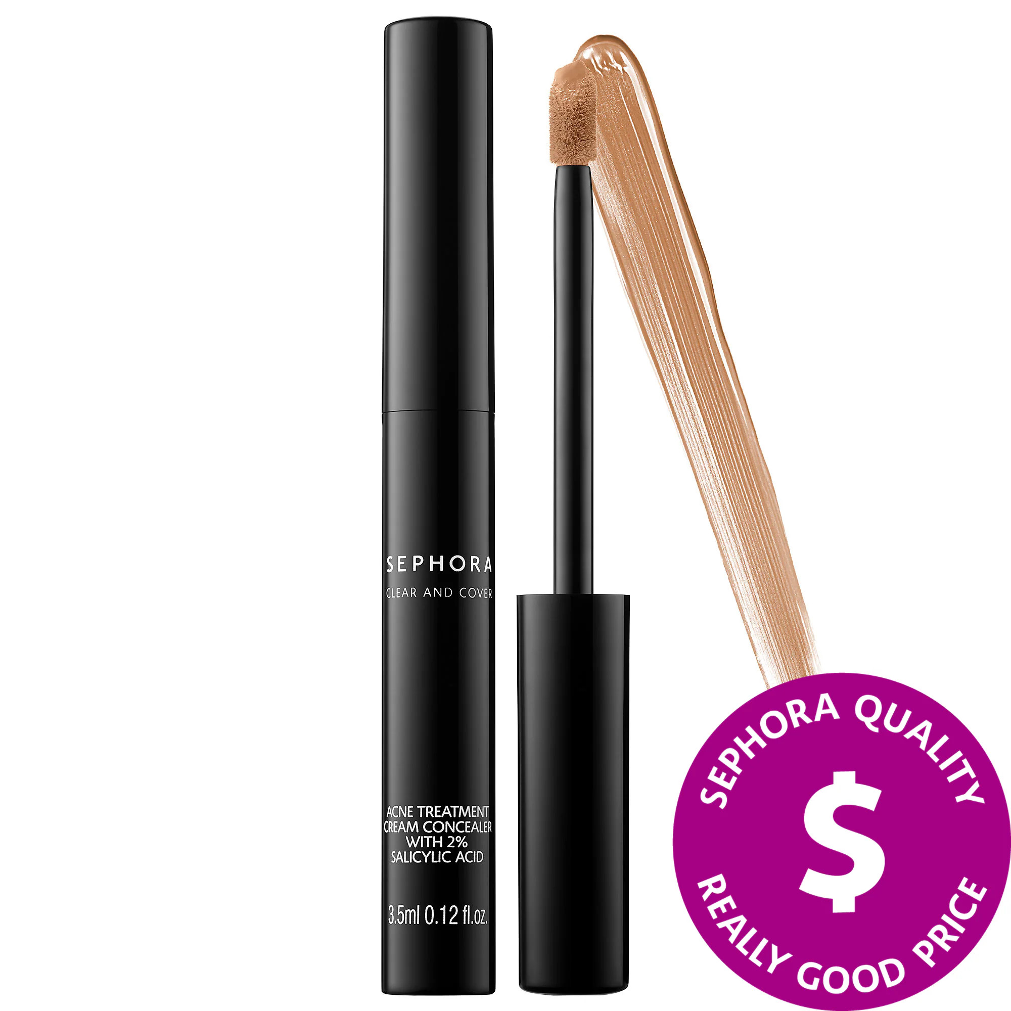 SEPHORA COLLECTION Clear and Cover Acne Treatment Cream Concealer with 2% Salicylic Acid 8 Amber 0.1 | Sephora (US)