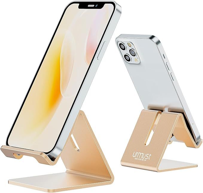 Urmust Desk Cell Phone Stand Holder Aluminum Phone Dock Cradle for iPhone 14 13 12 11 Pro Xs Max ... | Amazon (US)