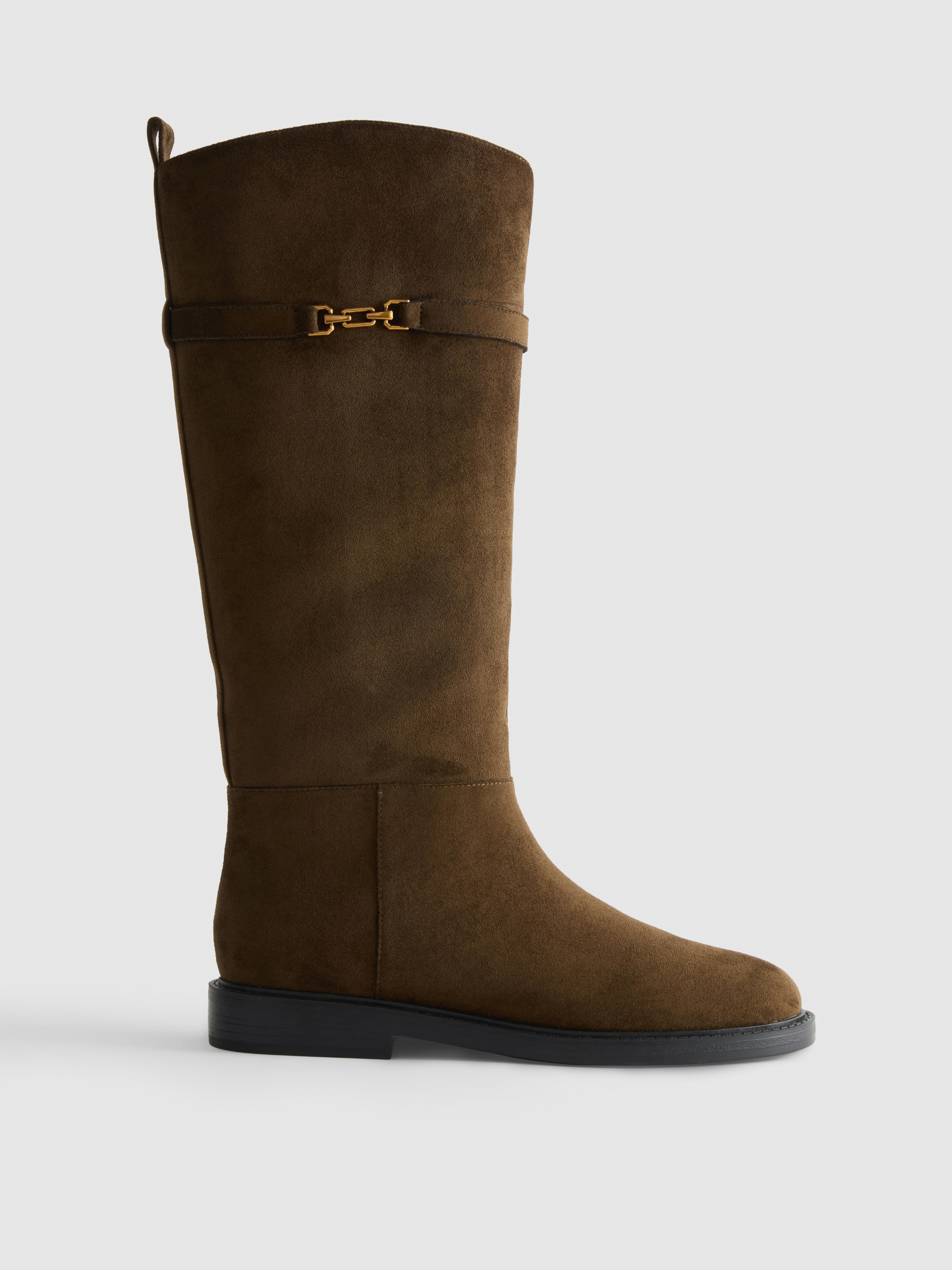 Faux Suede Knee High Riding Boots | Primark UK