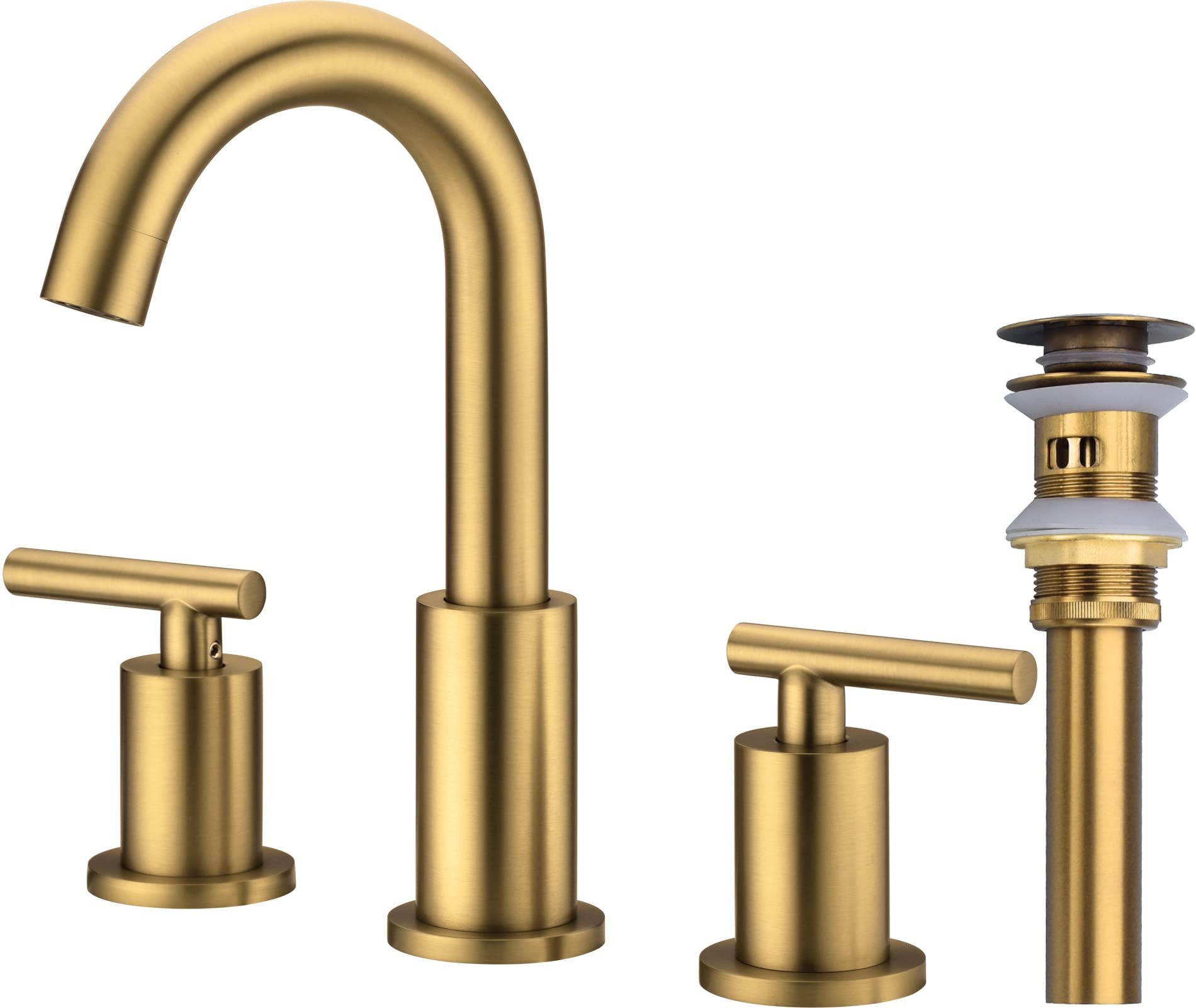 TRUSTMI Bathroom Faucet 2 Handle 8 Inch Widespread Bathroom Sink Faucet with Metal Overflow Drain... | Amazon (US)