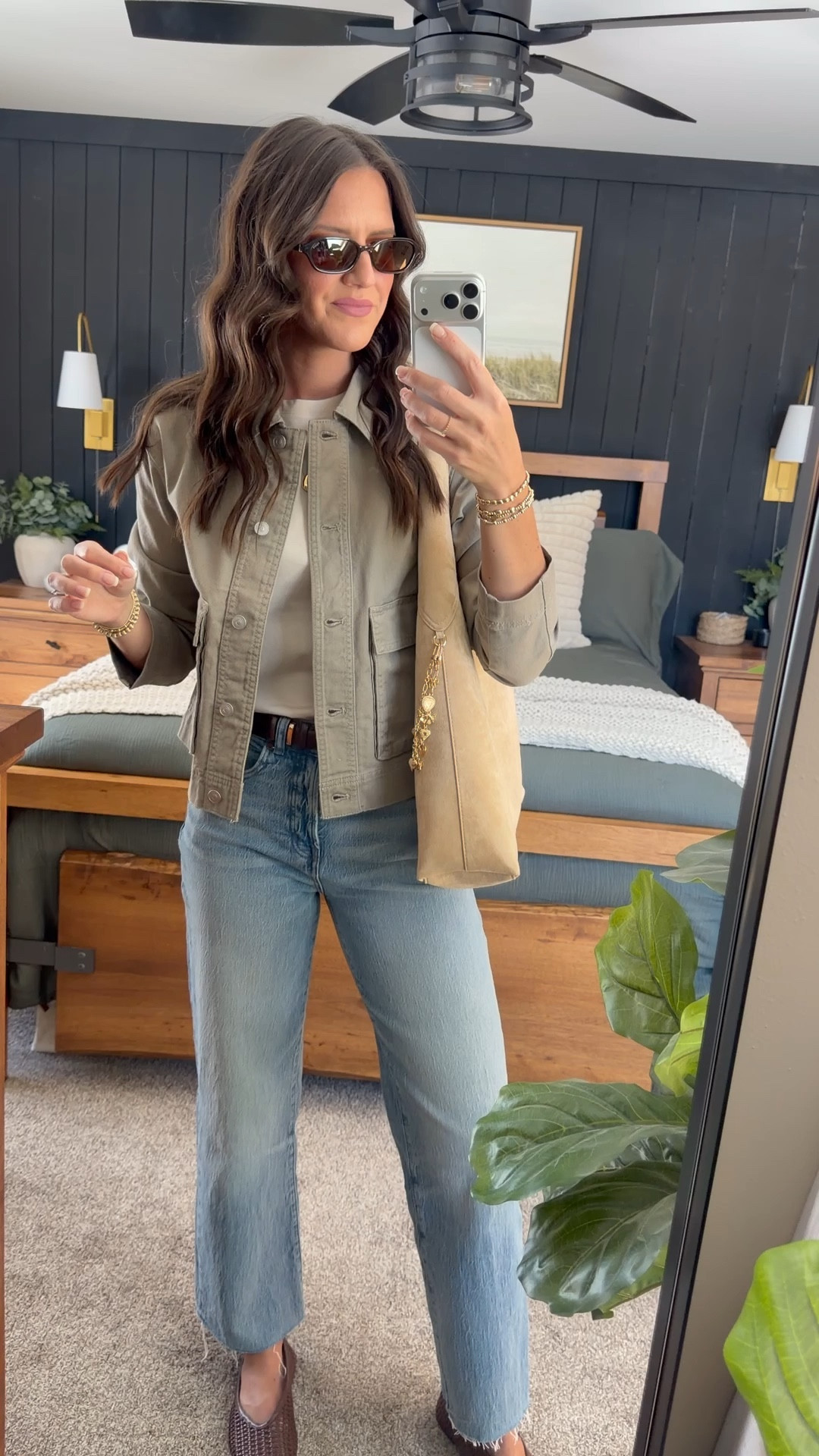 Casual spring style 

Tee - small
Jacket - small
Jeans - size 26 tall 