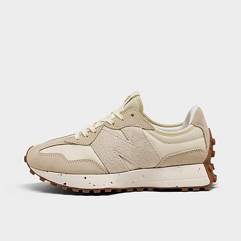 New Balance Women's 327 Casual Shoes in Beige/Turtledove Size 7.0 Nylon/Suede | Finish Line (US)