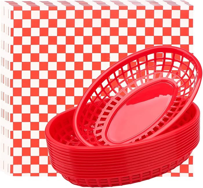 EUSOAR Bread Baskets & Deli Paper Liners, 12 pcs Bread Baskets plus 100pcs Deli Paper, Restaurant... | Amazon (US)