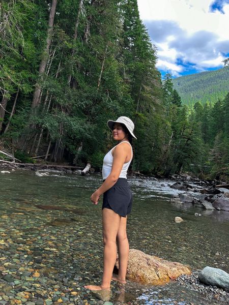 Amazon hiking outfit inspo for all my outdoorsy friends. Follow me HER CURRENT OBSESSION for more outdoors style and adventures 😃 wearing size 6 in tank and small in shorts. 

Fitness tank, sun hat, hiking hat, hiking outfit idea, adventure, outdoorsy outfit

#LTKActive #LTKFitness #LTKU