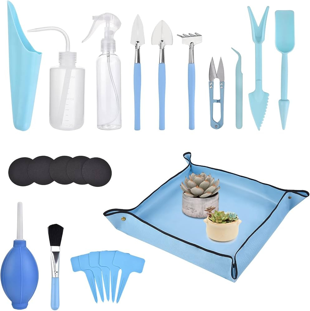 23 Pcs Succulent Tools, Mini Garden Tools0001 Set, Miniature Succulent Hand Tools with Plant Pott... | Amazon (US)