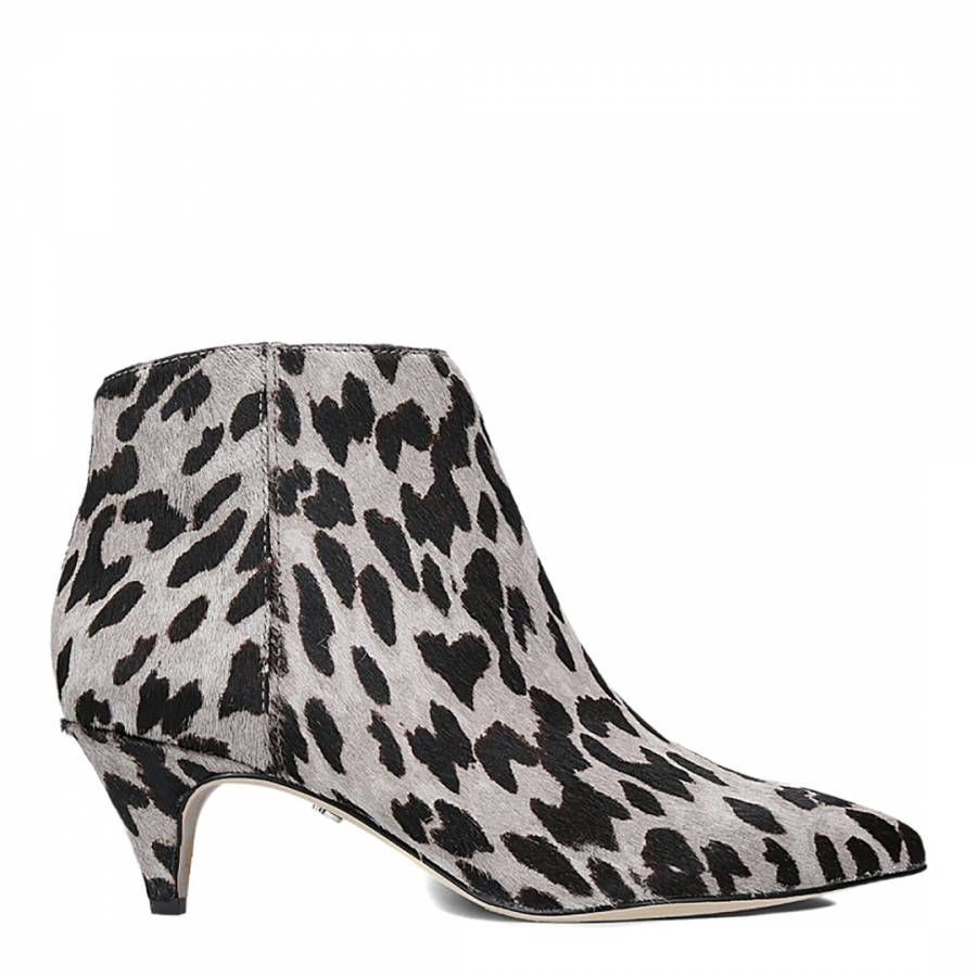 Grey Multi Kinzey Leopard Print Ankle Boots | BrandAlley UK