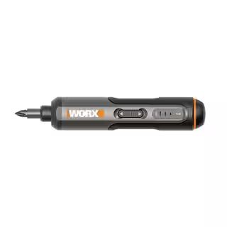 Worx 4-Volt Max Lithium-Ion Cordless Rechargeable Screwdriver Kit with Charger, Hard Shell Case a... | The Home Depot