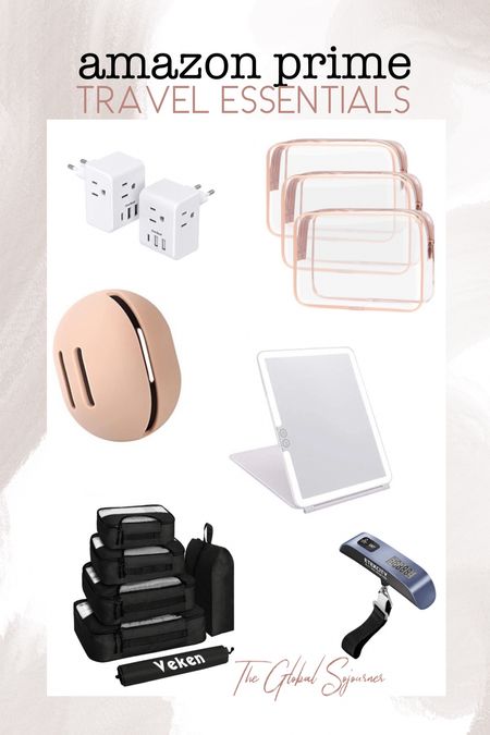 Amazon Prime Early Access:
Travel essentials

Packing cubes 
Luggage scale 
Beauty sponge holder 
Travel mirror with light 
European travel plug adapter 
TSA approved clear toiletry bags 


#LTKsalealert #LTKtravel #LTKGiftGuide