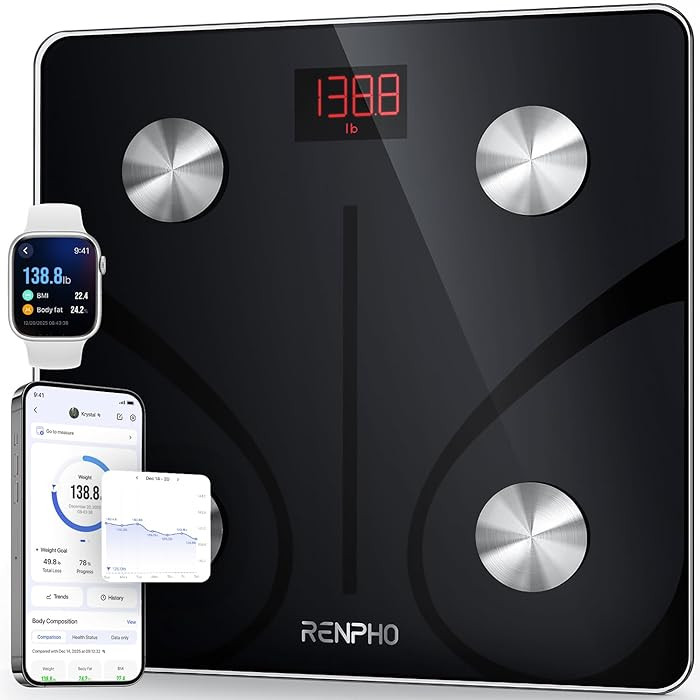 RENPHO Smart Scale for Body Weight, FSA&HSA Eligible, Digital Bathroom Scale BMI Weighing Bluetoo... | Amazon (US)