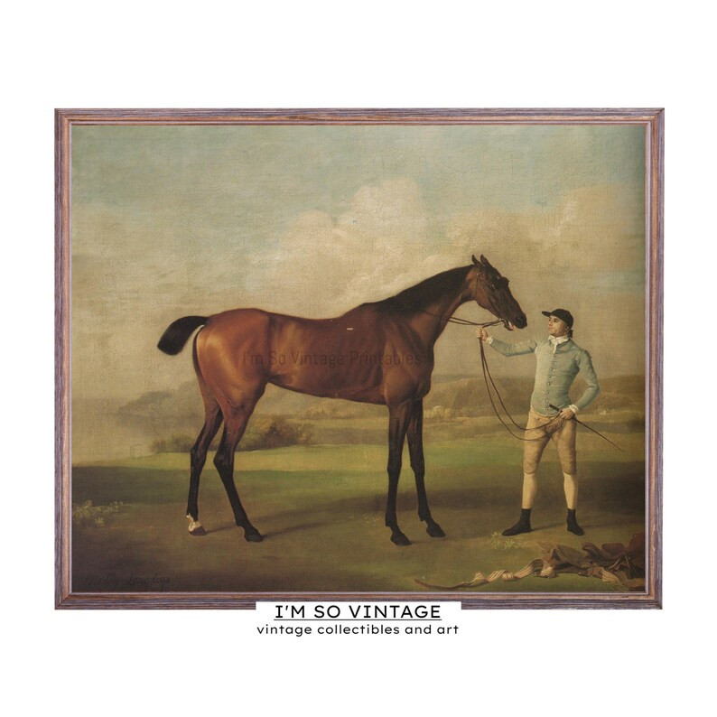 Vintage Horse and Rider Print  Equestrian Oil Painting  - Etsy | Etsy (US)