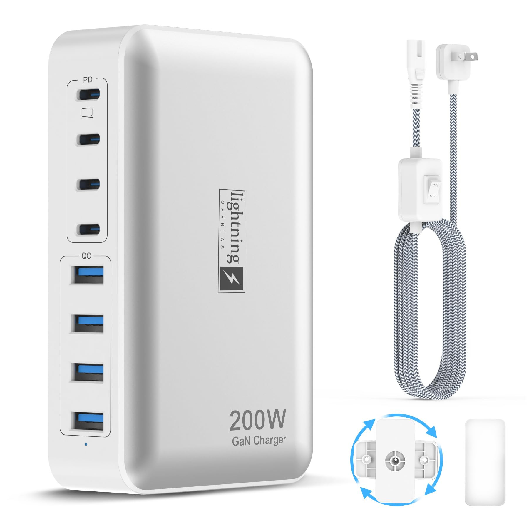 200W Charging Station for Multiple Devices, 8-Port USB C Charger Block Fast Charging, 65W Type C ... | Amazon (US)