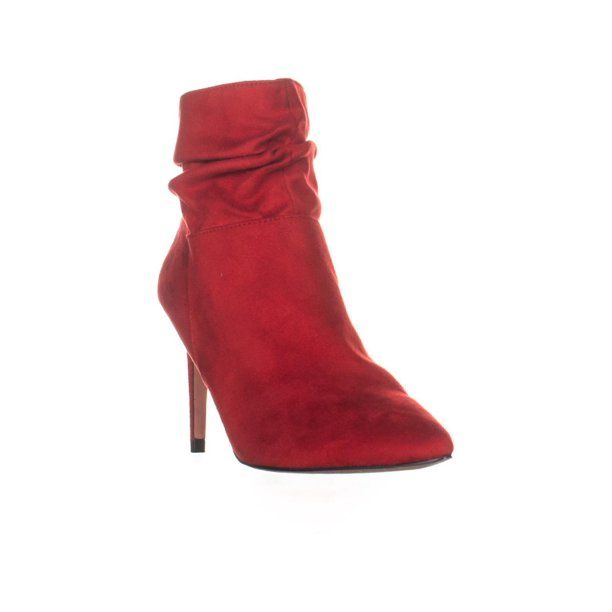 Womens XOXO Taniah Pointed Toe Ankle Boots, Red - Walmart.com | Walmart (US)