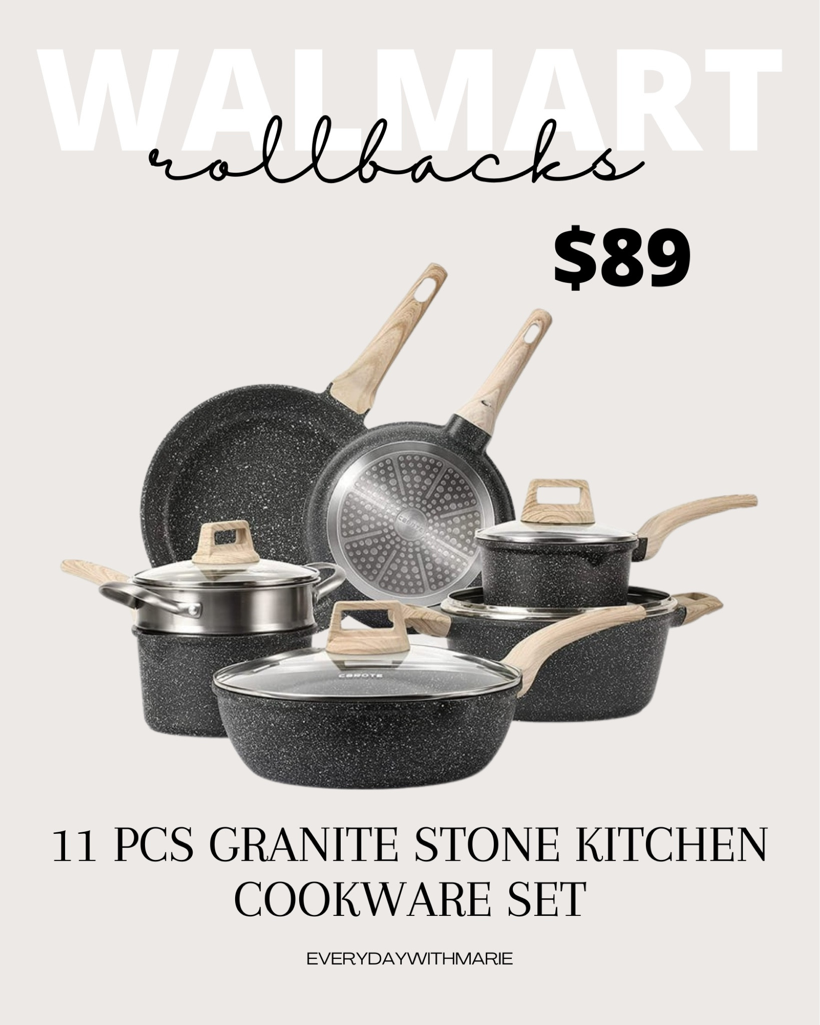 Can’t go wrong with a cookware set especially one under $100 with 11 pieces. It’s a steal! #walmart #walmartfinds 

#LTKhome #LTKsalealert #LTKunder100