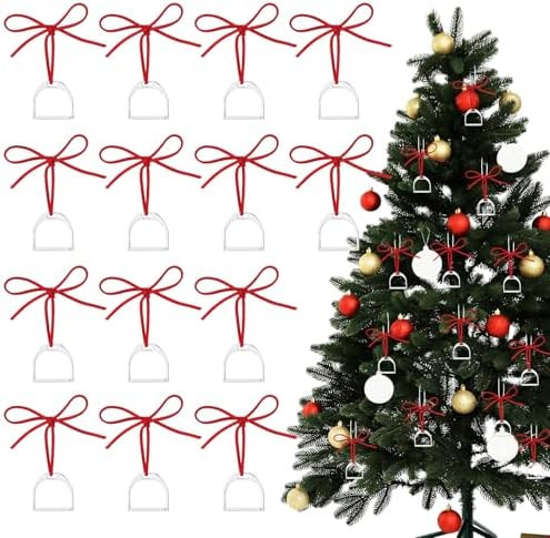 16 Pcs Equestrian Stirrup Christmas Ornament with Bows Horse Lover Decor Xmas Tree Hanging Decora... | Amazon (US)