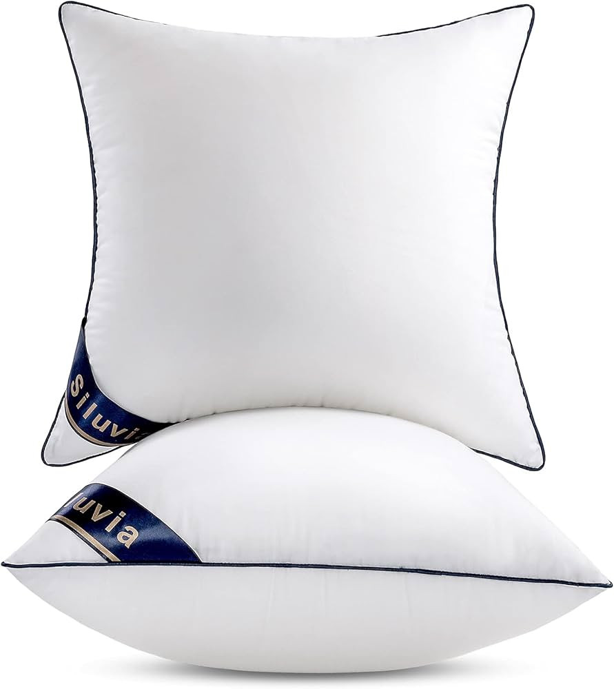 Siluvia Euro Pillows 26x26 Pillow Inserts Set of 2 Square Throw 26 Pillow with 100% Cotton Cover ... | Amazon (US)