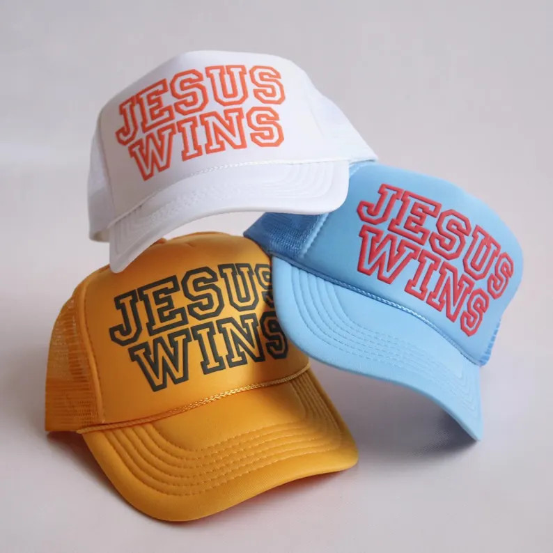 Custom Christian Hat for Game Day College Team Hat Jesus Wins Customizable Trucker Hat for Sport ... | Etsy (US)