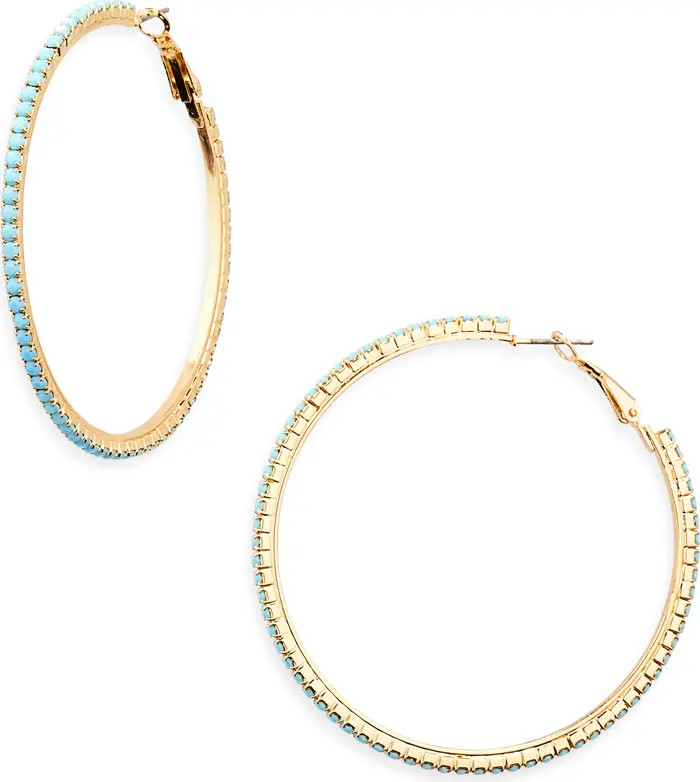 Pavè Stone Large Hoop Earrings | Nordstrom Rack