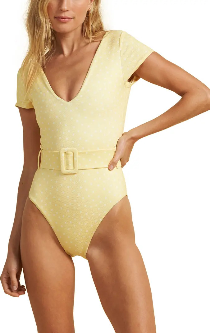 x The Salty Blonde Sundipped Cap Sleeve One-Piece Swimsuit | Nordstrom Rack
