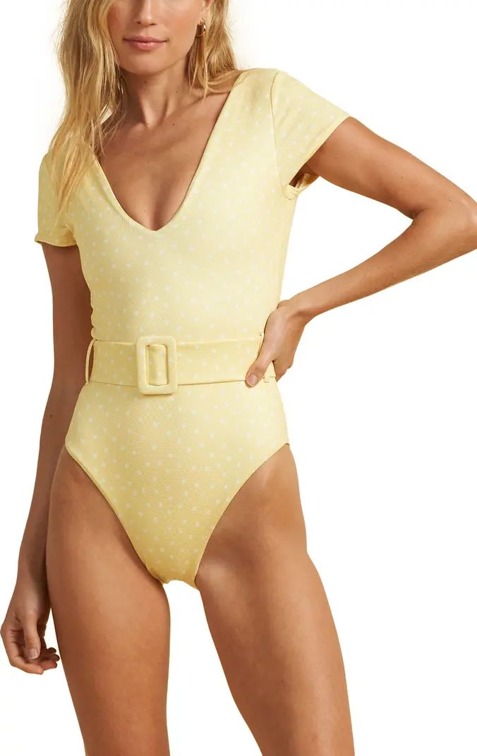 x The Salty Blonde Sundipped Cap Sleeve One-Piece Swimsuit | Nordstrom Rack