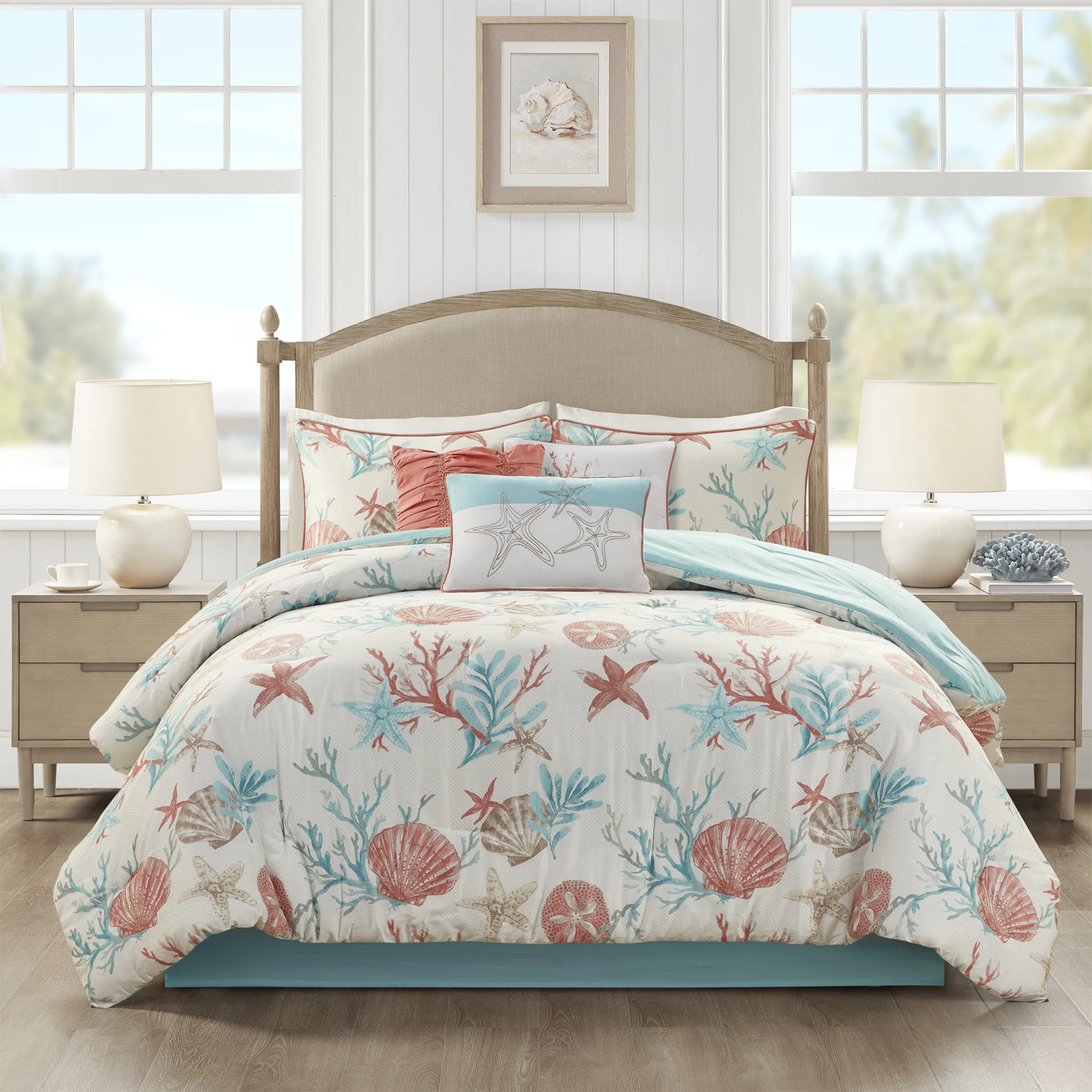 Pebble Beach 7 Piece Cotton Sateen Comforter Set | Wayfair North America