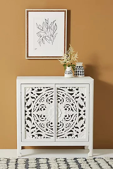 Handcarved Lombok Entryway Cabinet | Anthropologie (US)