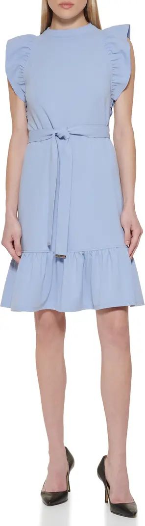 TOMMY HILFIGER Ruffle Trim Belted Dress | Nordstromrack | Nordstrom Rack