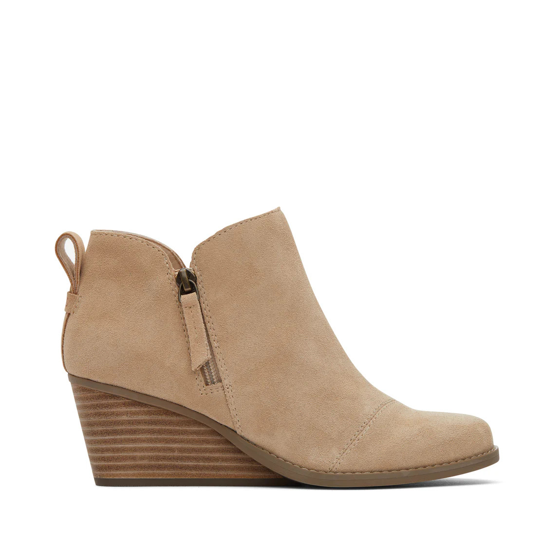 Goldie Oatmeal Suede Wedge Boot | Toms EMEA