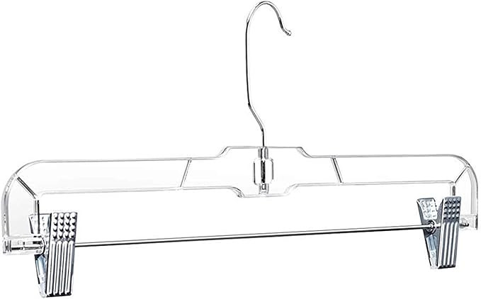 House Day 25 Pack 14 inch Clear Plastic Skirt Hangers with Clips, Skirt Hangers, Clip Hangers for... | Amazon (US)