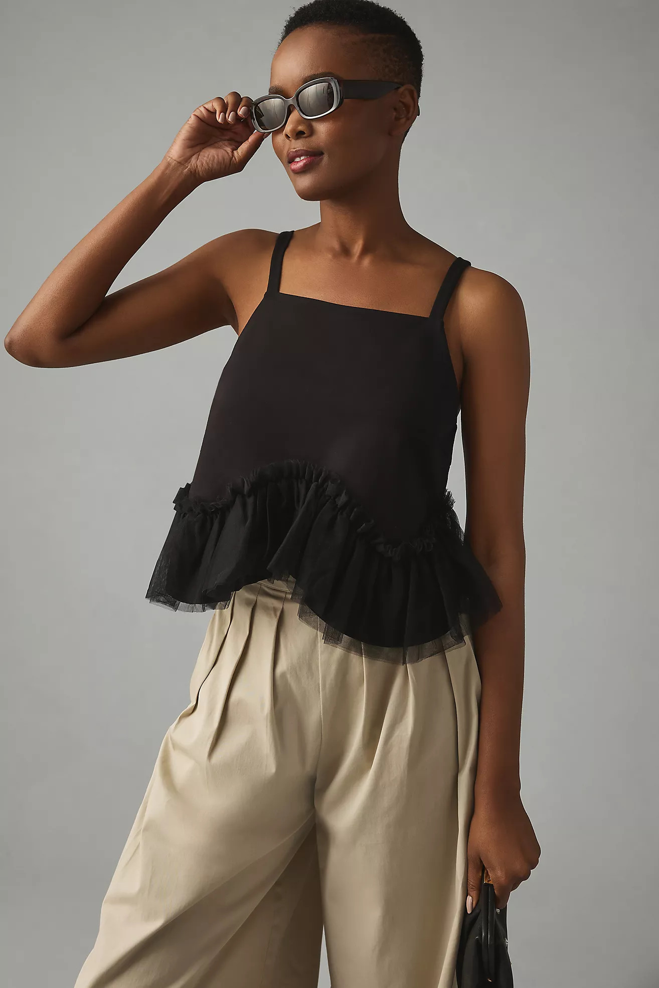 Sunday in Brooklyn Tulle-Hem Ponte Tank | Anthropologie (US)