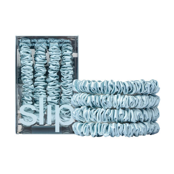 Pure Silk Skinny Scrunchies - Sky Blue | Space NK - UK