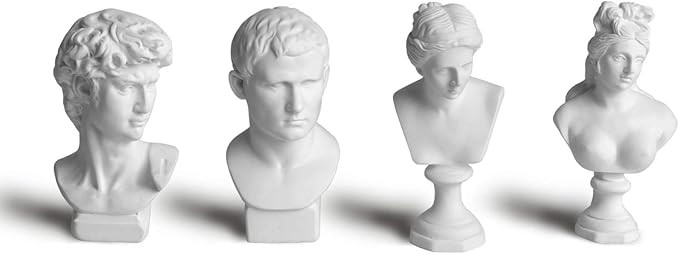 Garwor 4Pcs/Set Classic Mini 2.7” Greek Bust Resin Sculptures and Statues, Home Décor, Michela... | Amazon (US)