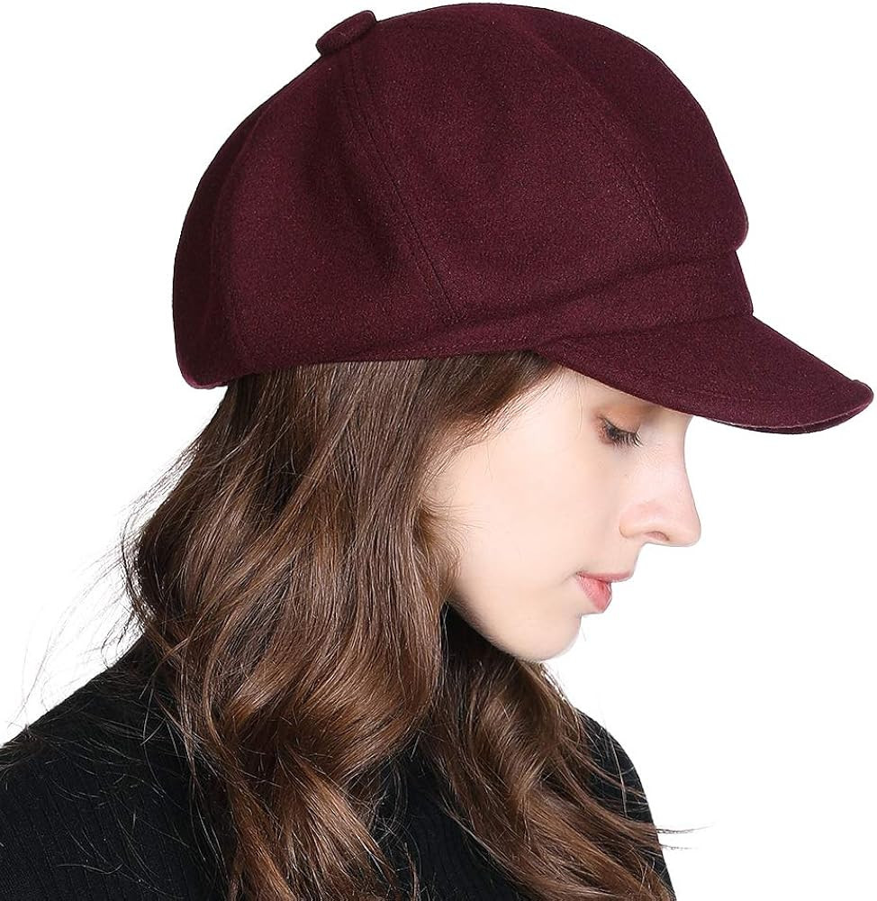 Comhats Womens Merino Fashion Newsboy Hats Wool Visor Beret Cabbie Cap Ladies | Amazon (US)