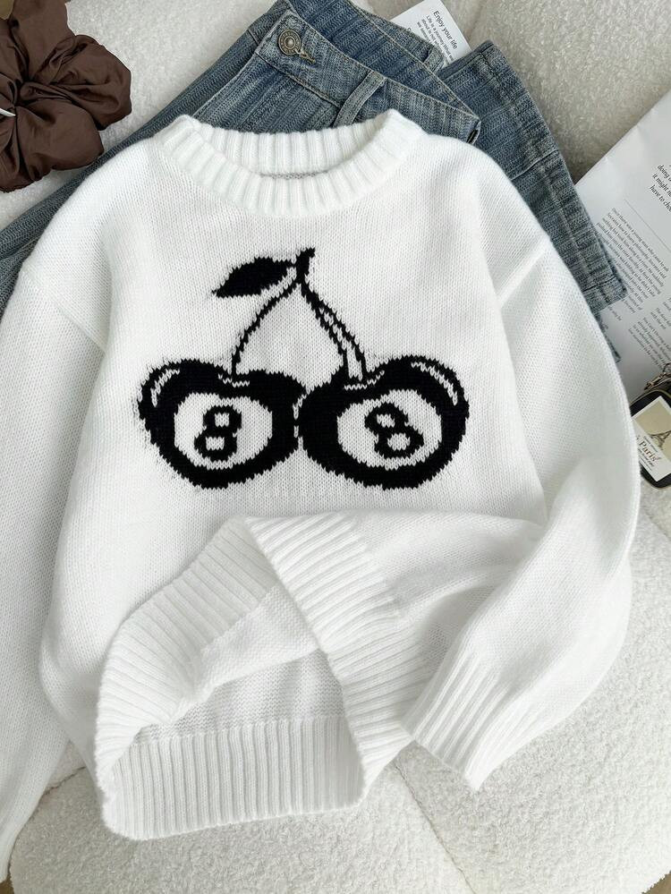 8 Ball Cherry Sweater | SHEIN