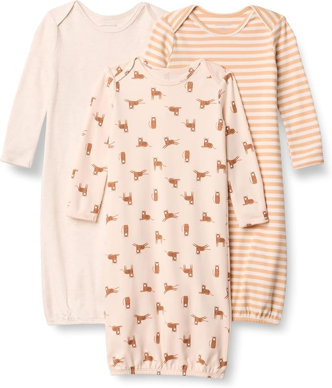Amazon Essentials Unisex Babies' Long Sleeve Cotton Sleeper Gown | Amazon (US)